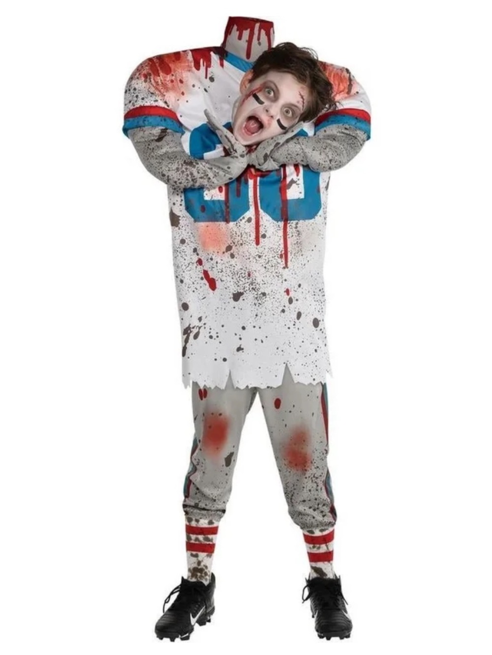 Amscan Headless Illusion Football Costume in White, Gray & Blue